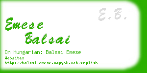 emese balsai business card